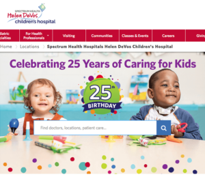 helen devos childrens hospital screen shot showing two children