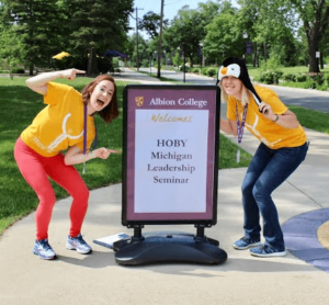albion college image of two students